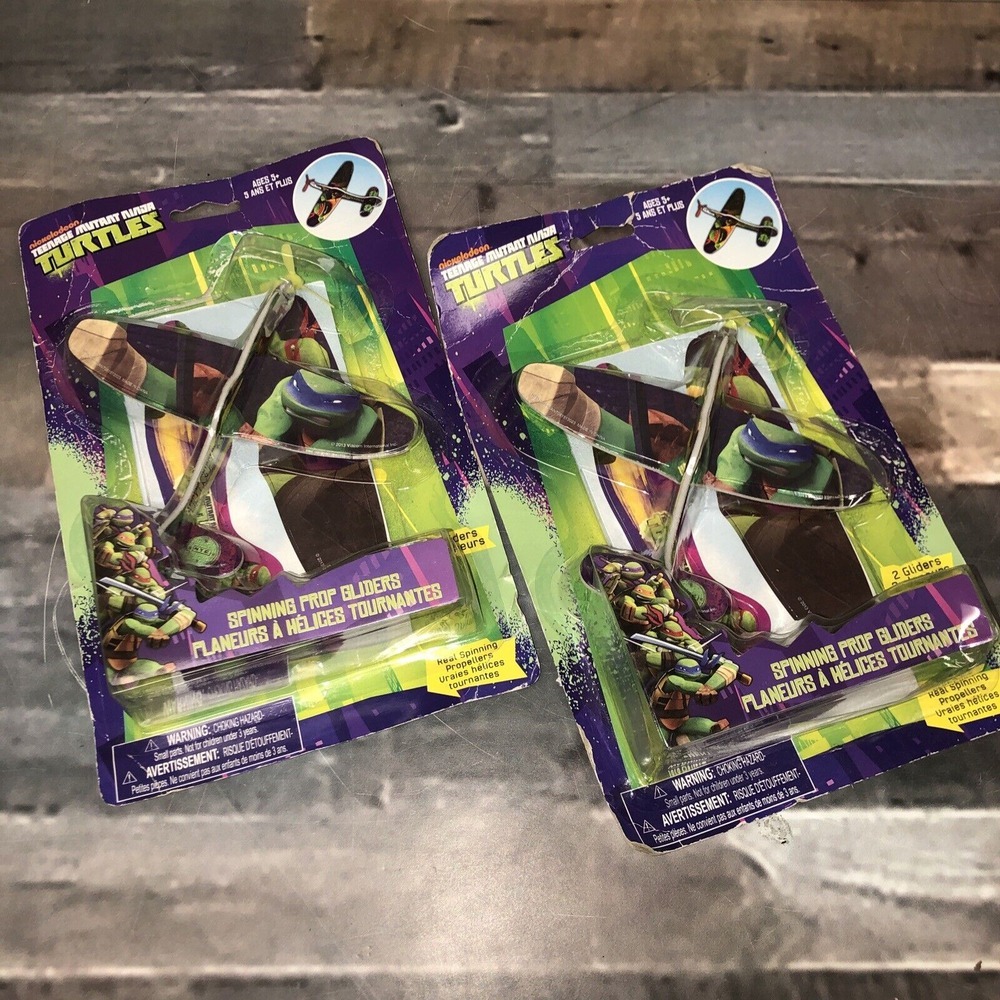 Lot Of 2 Nickelodeon Teenage Mutant Ninja Turtles 2 Plane Glider Play Set Toy
